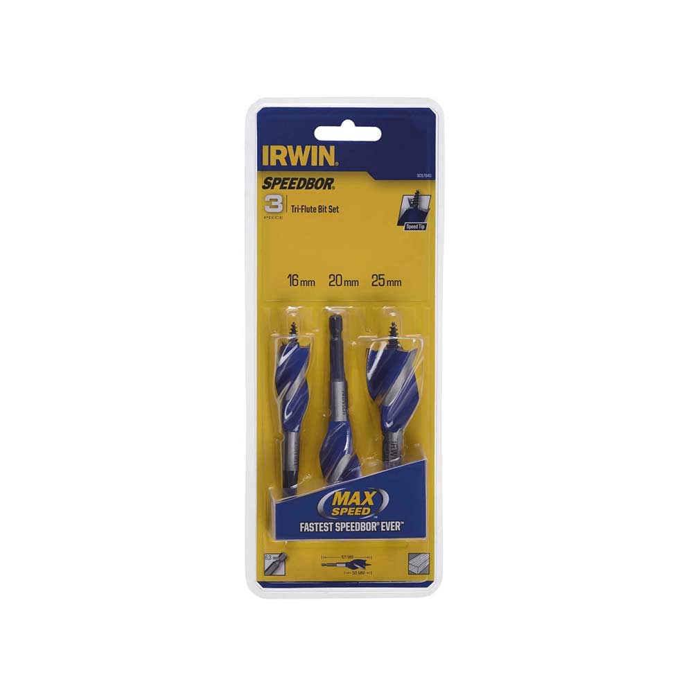 Irwin 1922006 6X Blue Groove Stubby Wood Bit Set 3Pc Irwin 1922006 6X Blue Groove Stubby Wood Bit Set 3Pc